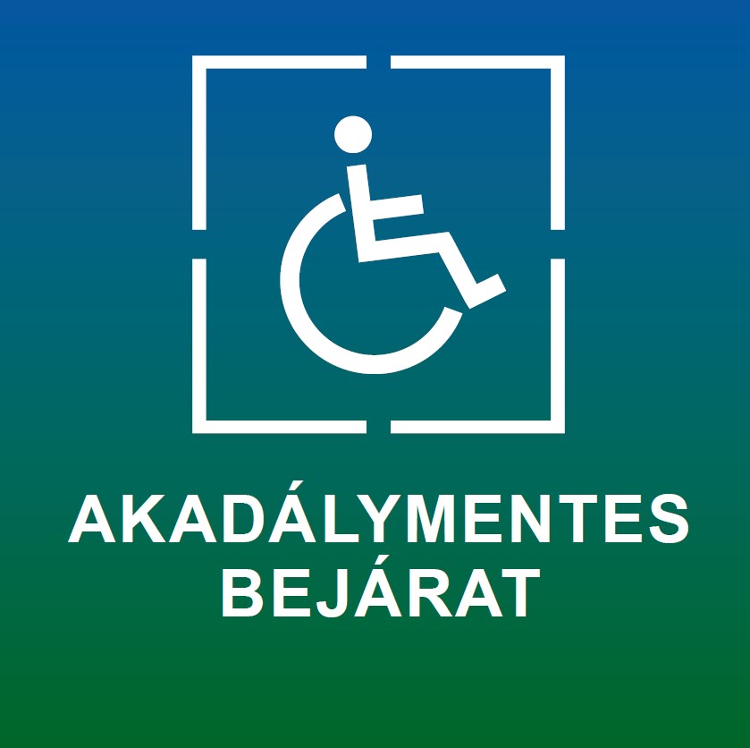 IT AM40x40_Akadálymentes bejáratot jelző tábla 40x40 cm