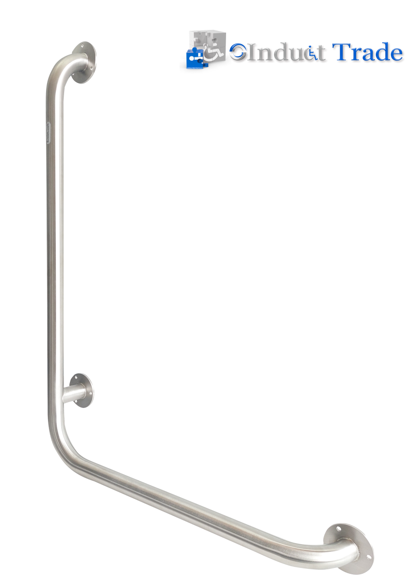 White powder coated 90°angled grab bars