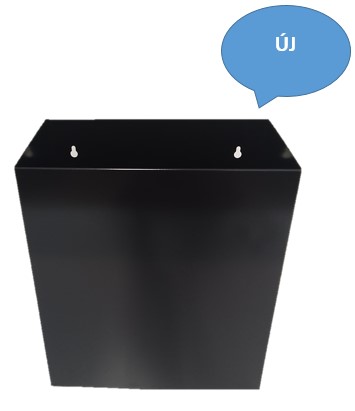 IT P10F_ Fém fali, fedő nélküli hulladékgyűjtő, 25 liter Fekete 